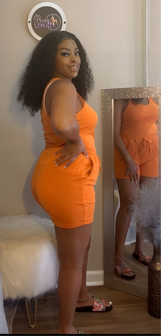 Orange Everyday Shorts Set