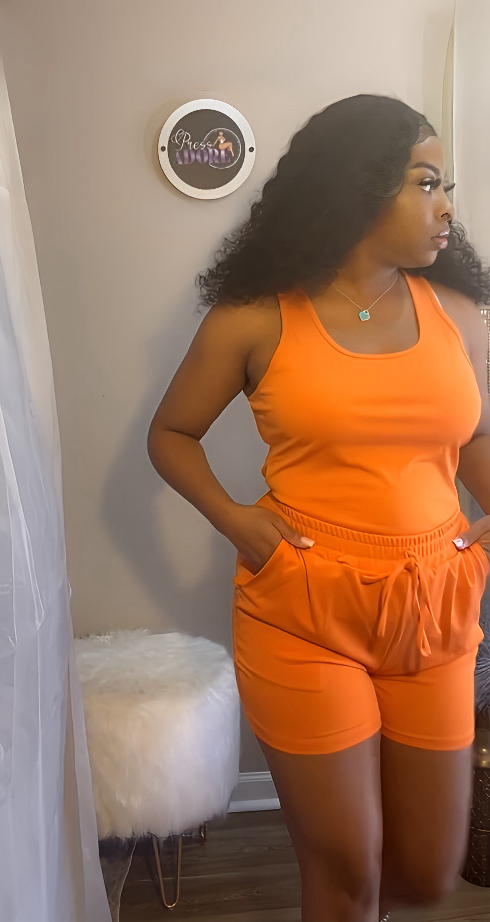 Orange Everyday Shorts Set